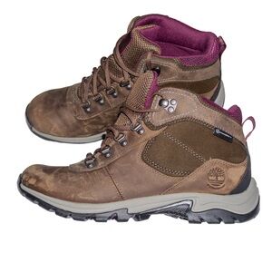 NWOT Timberland Women’s Mt Maddsen Mid Waterproof Hiking Boots Brown/Purple